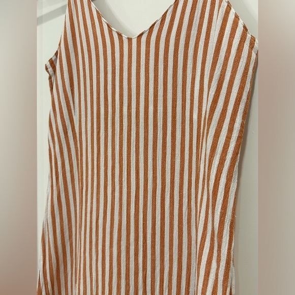 Zulu And Zephyr Revolve Rush Midi Dress Stripe Beachy Cotton Orange White Medium - Picture 7 of 13